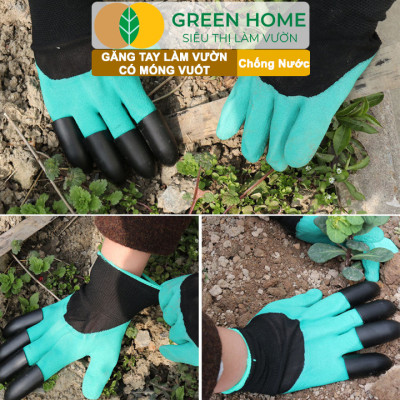 Găng tay làm vườn, có móng vuốt, độ bền cao, chống thấm nước, đào, xới đất, dễ vệ sinh |Greenhome