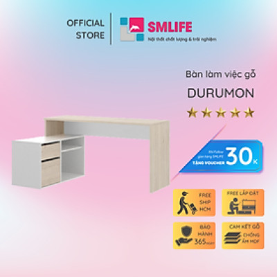 Bàn máy tính chữ L kết hợp tủ lưu trữ SMLIFE Durumon