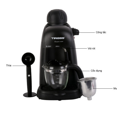 Máy Pha Cà Phê Espresso Tiross TS620 - Hàng Chính Hãng