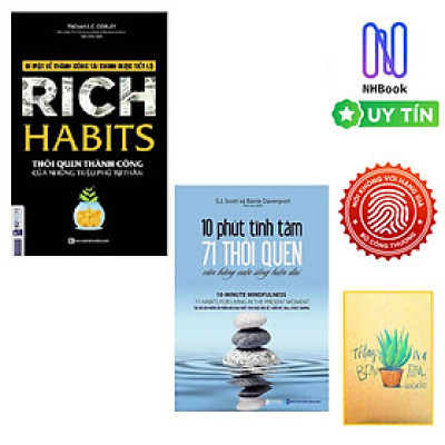 Combo Rich Habits Thói Quen Thành Công Của Những Triệu Phú Tự Thân Và  10 phút tĩnh tâm - 71 thói quen cân bằng cuộc sống hiện đại ( Tặng sổ tay)