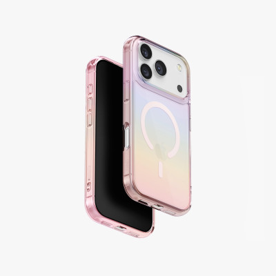 Ốp lưng Cho iPhone 17 Series UNIQ Iridescia Hiệu Ứng Holographic Chuyển Sắc Cầu Vồng Sạc Không Dây MagClick Hàng Chính Hãng