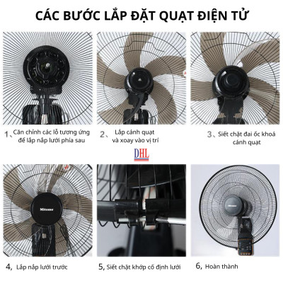 Quạt treo tường Mitomo FTT-60AE có remote hàng chính hãng