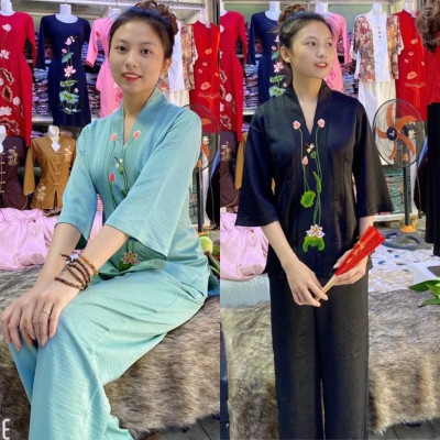 Đồ Lam Đi Chùa # Bà Lai Lụa Pháp Cao Cấp