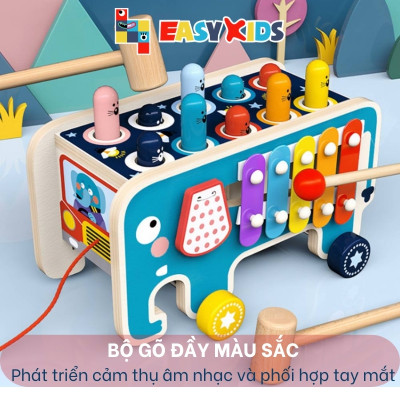 Đồ Chơi Đập Chuột Cho Bé Có Nhạc Hình Voi, Đồ Chơi Giáo Dục Đa Năng Montessori