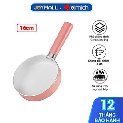 Chảo nhôm tráng sứ chống dính an toàn Elmich Baby EL-5935AP 16cm 18cm, Hàng chính hãng, đáy từ - JoyMall