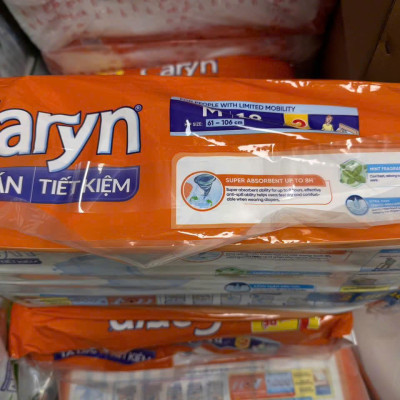 Combo 2 gói tã dán người già Caryn ngày và đêm siêu tiết kiệm gói lớn M18/L18 miếng 