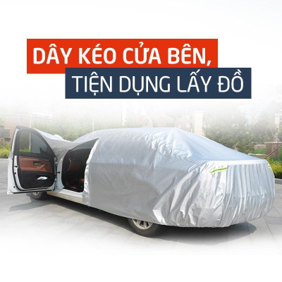 Bạt che nắng mưa bảo vệ xe ô tô Accent, bạt vải dù Oxford cao cấp bạc che ô tô 5 chỗ xe hơi 3 lớp