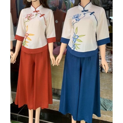 Đồ Lam Đi Chùa # Tàu Lụa Quần Váy # Hoa iN # Quần Áo Nữ # Đồ Bộ Nữ