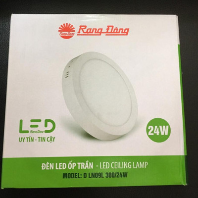 Đèn LED Ốp trần Tròn 24W Ø300mm Rạng Đông - Model: D LN09L