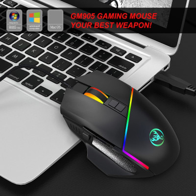 Chuột Gaming macro A876 Led RGB 6400dpi cho máy tính laptop hàng nhập khẩu