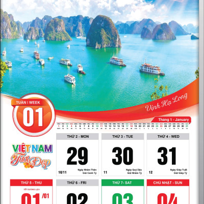 Lịch Tết 2026 - Lịch Treo Tường 52 Tuần (Mỗi Tuần Xé 1 Tờ)