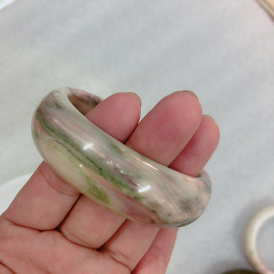 Vòng tay đá cẩm thạch ngọc màu thổ cẩm tự nhiên 100%cho tất cả các mệnh