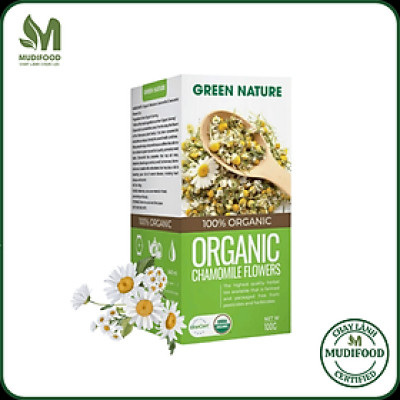 Hoa Cúc La Mã Chamomile Nguyên Bông Hữu Cơ Green Nature 100g - Thanh Nhiệt, Mát Gan, Cải Thiện Giấc Ngủ, Giúp Thư Giãn & Làm Đẹp Da, Tốt Cho Tim Mạch, Giảm Cân, Eatclean, Healthy