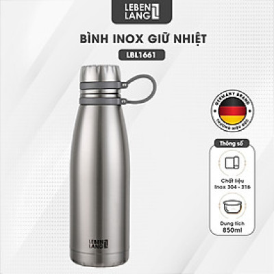 Bình giữ nhiệt Lebenlang LBL1660, LBL1661, LBL1662 inox cao cấp không gỉ, lõi lọc trà đi kèm, hàng chính hãng