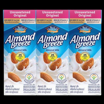 Blue Diamond - Thùng Sữa Hạt Hạnh Nhân ALMOND BREEZE Không Đường 180ml x 24 Hộp