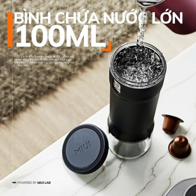 Máy Pha Cà Phê Bột Cafe Viên Nén MIUI Espresso DC12V + USB 100W Chức Năng Đun Nước Nóng Ngon Như Pha Máy Dùng Cho Xe Hơi Camping Picnic