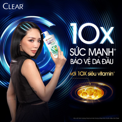 Dầu gội đầu Clear Mát Lạnh Bạc Hà sạch gàu ngứa và vi khuẩn suốt 48 Giờ 880g
