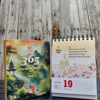  Sách Lịch bàn 2026 - Kinh Pháp Cú (365 ngày)