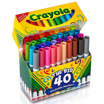 Hộp 40 Bút Lông Màu Crayola Nét Đậm - Dễ Tẩy Rửa - Crayola 587858