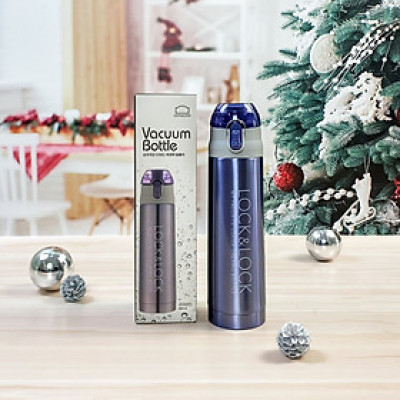 Bình giữ nhiệt LocknLock LHC6800FU, 500ml ,nút bấm tiện lợi, coating phủ đồng - Hàng chính hãng