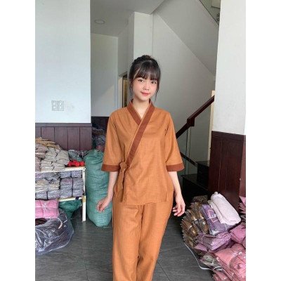 Đồ Lam Đi Chùa  - mẫu Linen có nơ