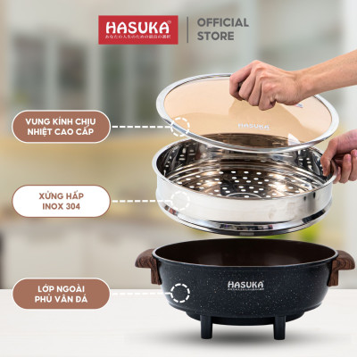 NỒI LẨU ĐIỆN ĐA NĂNG HASUKA HSK-355 Hàng chính hãng