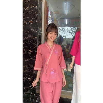 Đồ Lam Đi Chùa # Tim Viền