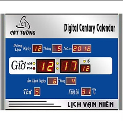 SIÊU ĐỒNG HỒ LED LỊCH VẠN NIÊN TREO TƯỜNG BÁO GIỜ NHIỆT ĐỘ NGÀY THÁNG NĂM THỨ ĐA NĂNG 