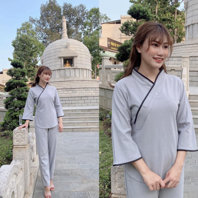 Đồ Lam Đi Chùa Nhật Viền Hàn Quốc