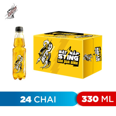 Thùng 24 Chai Nước Giải Khát Sting Vàng (330ml/chai)