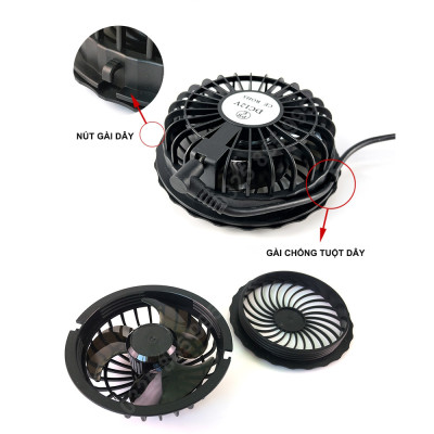 Bộ Phụ Kiện Áo Điều Hòa Nhật Bản [Quạt 12V], Pin 30.000mAh Quạt Áo Điều Hòa, Chạy 17-19H, Bảo Hành 12 Tháng