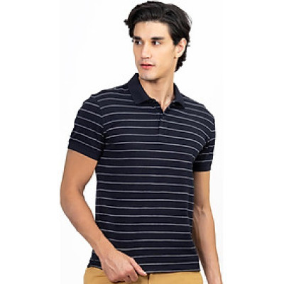 Áo Polo Nam Novelty NATMSLMCSR191233N - Xanh Đen Sọc Trắng