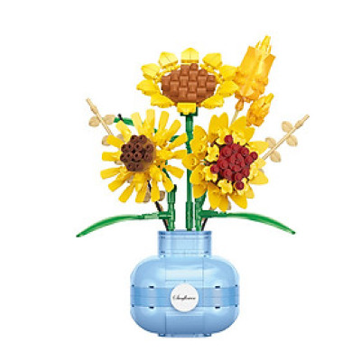 BALODY - 21090 Bộ xếp hình bình hoa hướng dương (559 chi tiết) (KT 18x22x7cm)