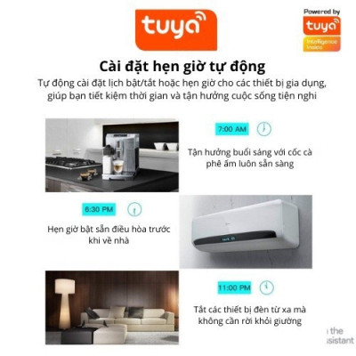 Ổ Cắm Dài Thông Minh Wifi TUYA 4 Chấu & 2 cổng USB, điều khiển độc lập app Tuya Smart Life, Hẹn giờ Bật Tắt