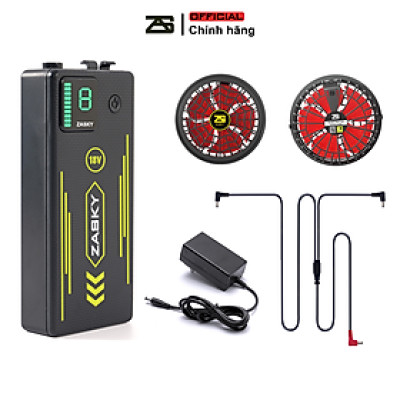 [Xả Kho, Giảm Giá] Bộ Phụ Kiện Áo Điều Hòa ZASKY Nhật Bản Cao Cấp, PIN 40.000mAh, Quạt 12V, Chạy 18-20 T`iếng, Có 8 Số Gió Màn Hình LED, BH 12 Tháng