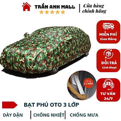 Bạt Phủ Xe Ô Tô 3 Lớp Tráng Nhôm Cao Cấp, Áo Trùm Bảo Vệ Xe TOYOTA INNOVA, Bạc Phủ Trùm Bảo Vệ Che Nắng