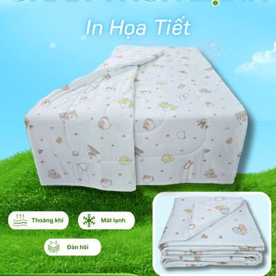 Chăn chần Thun Lạnh 180x200 in Họa Tiết
