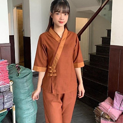 Đồ Lam Đi Chùa # Bà Lai 3Nút # Quần Áo Nữ # Đồ Bộ Nữ