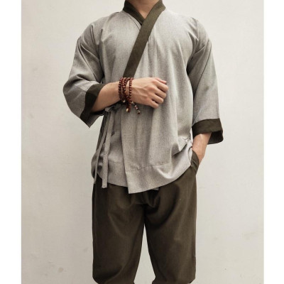 ĐỒ LAM ĐI CHÙA  Đồ Lam Đi Chùa Set Đồ Nam Cao Cấp S11