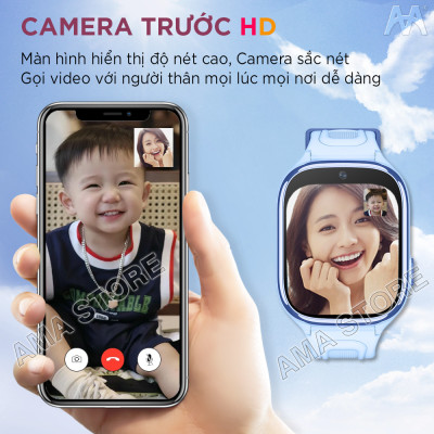 Đồng hồ Thông minh Trẻ em Gọi Video Chống nước Định vị Wifi Model AMA Watch D56 Hàng nhập khẩu
