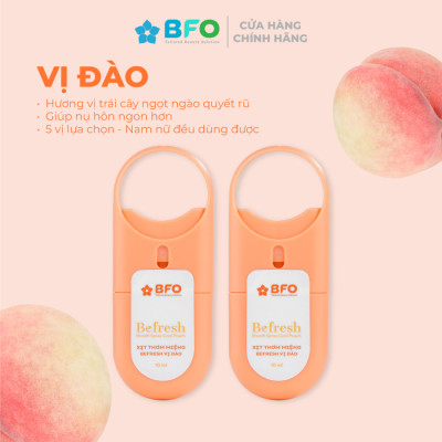 Combo 5 Xịt Thơm Miệng BFO Cho Hơi Thở Thơm Mát 10ml An Toàn (Trà xanh, Bạc Hà, Đào, Dâu, Dưa Lưới)