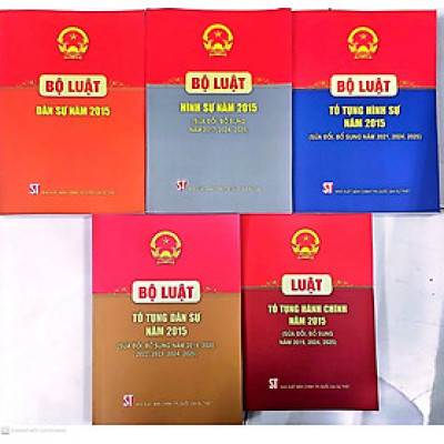 Sách Combo 5 cuốn sách Bộ Luật Dân Sự + Bô Luật Tố Tụng Dân Sự + Luật Tố Tụng Hành Chính + Bộ Luật Hình Sự + Bộ Luật Tố Tụng Hình sự (hiện hành)