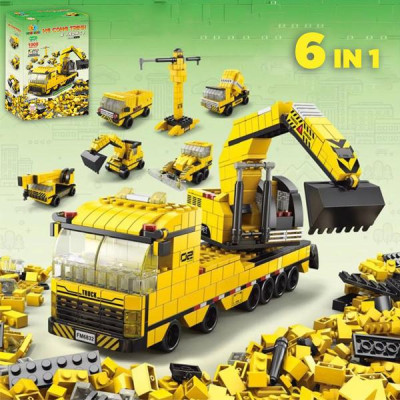 Đồ Chơi Lắp Ráp Xe Công Trình 6 Trong 1 - Construction Vehicle - Toys&Joys 8832-2 (1000 Mảnh Ghép)