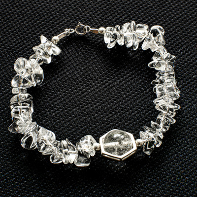 Vòng Tay Phong Thủy Thạch Anh Trắng Thiên Nhiên Mix Bạc 925 Cho Mạng Kim Thủy, Món Qùa Trang Sức  Phong Thủy May Mắn Ý Nghĩa  VK103 