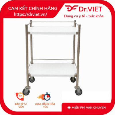 Xe đẩy Inox Drviet - 40x60 - 2 tầng - Không hộc