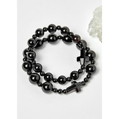 Cặp Vòng Chuỗi Mân Côi Mẹ Và Bé Đá Obsidian Đen ni 52, ni 40 - Ngọc Qúy Gemstones