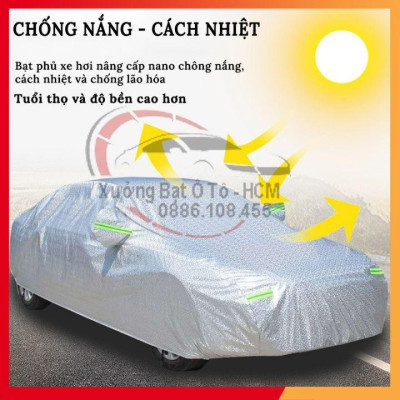 Bạt Phủ Xe Ô Tô 3 Lớp Tráng Nhôm Cao Cấp, Áo Trùm Bảo Vệ Xe TOYOTA INNOVA, Bạc Phủ Trùm Bảo Vệ Che Nắng
