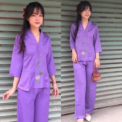 ĐỒ LAM ĐI CHÙA Bà Lai Lụa Pháp Cao Cấp