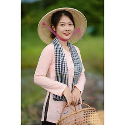 Bộ bà ba lụa hồng cam quần phi đen - Có bộ bà ba Bigsize- may sỉ bà ba toàn quốc - May bộ bà ba theo yêu cầu