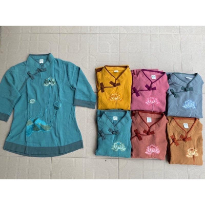 ĐỒ LAM ĐI CHÙA  Mầu Đài Loan Vải Tơ - Đũi Cao Cấp